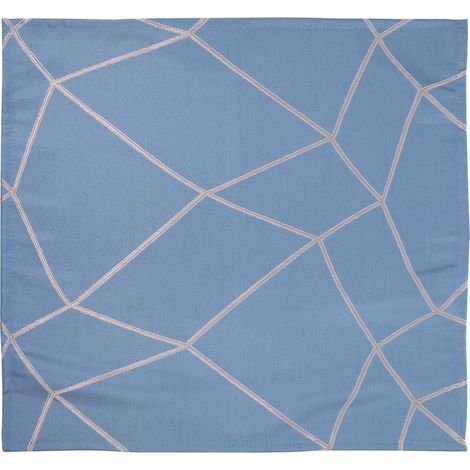 Serviette de Table Carrée Imprimée de Style Européen en Polyester Bleu Fil Doré, Facile à Ranger, Résistante Boulochage la Décoloration pour Restaurant et Fête (1/5)