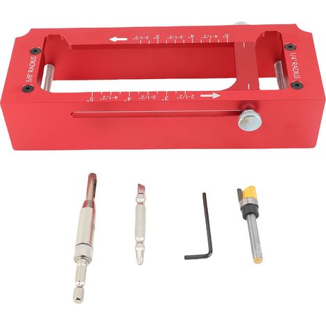 Gabarit de charnière de porte en alliage d'aluminium, kit de gabarit pour défonceuse, rainure réglable, compatible avec les charnières de 2,5 à 5 pouces de longueur. (1/2)