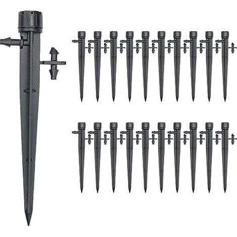 30 Stück Bewässerungstropfer mit Anschluss für 4 mm / 7 mm Schläuche, 360° verstellbares Mikro-Sprinkler-Tropfsystem für Gartenpflanzen, Sprühschlauch - (1/5)