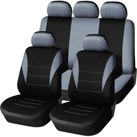 Housses De Siège Voiture, Siège Auto Respirant Antidérapant, Siège Accessoire Interieur Universelle Housses De Sièges pour La Plupart des Voitures, Camionnettes, Monospaces(Gris) (1/5)