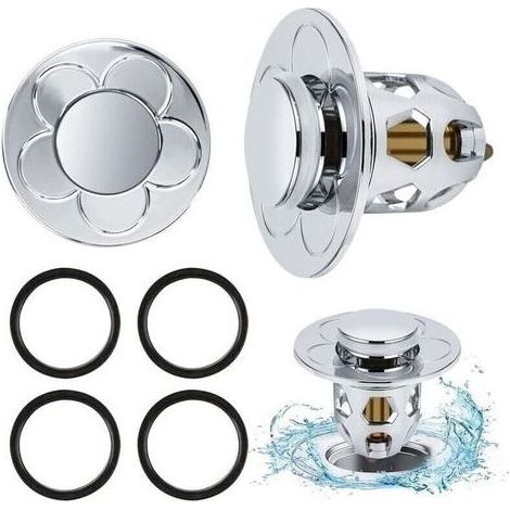 2 Pices Bonde de Lavabo Universel Pop Up 34-40mm,Bonde de Lavabo Pop-Up avec Filtre Anti-Clogging,re de Vidange Anti-Bloqu,Bouchon Baignoire pour Lavabo Cuisine,re Cheveux-Orifice de Vidange (1/5)
