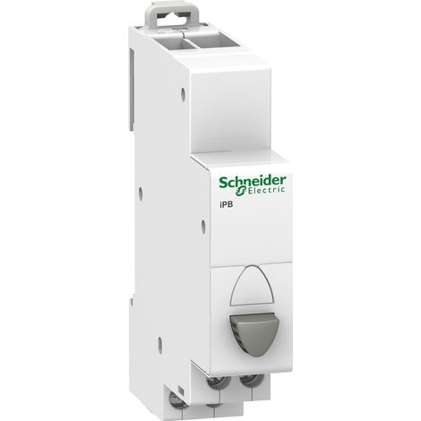 Pulsador ACTI 9 IPB 1NC gris 20A 250V AC para montaje en carril DIN
