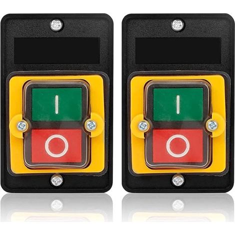 boutons-poussoirs étanches 220 V/380 V CA 10 A, marche/arrêt, utilisés pour les équipements mécaniques et les machines textiles. (1/5)
