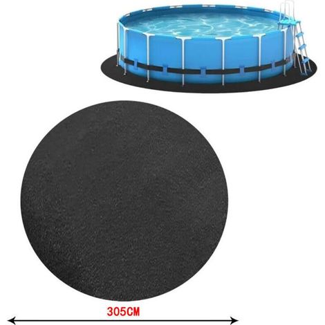 Tapis De Sol De Piscine, , Tapis Piscine Hors Sol, Tapis De Piscine Rond pour Rayures par Perforation, Diamètre 3,05 M