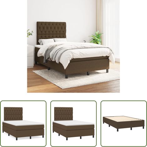 Matratze - Boxspringbett mit Matratze Dunkelbraun 120x200 cm Stoff (1/5)