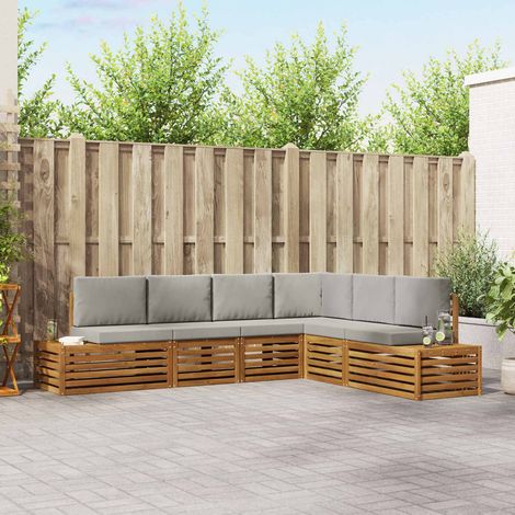 Conjunto de sofás de exterior con cojín Gris Natural y Claro (1/5)
