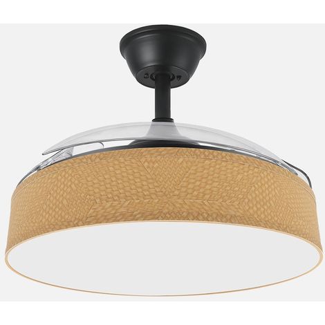 Ventilador Boga 72w Negro/amarillo 108d 3asp 7200lm 000-4000-6000k Remoto+memo+tempo