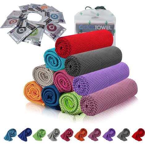 GUGELIVES Kühlhandtücher für Eissportarten – Sofortige Erfrischung für Yoga, Reisen, Golf, Fitnessstudio, Camping, Fitness, Laufen, Training und andere Aktivitäten (10er-Packung) (1/5)