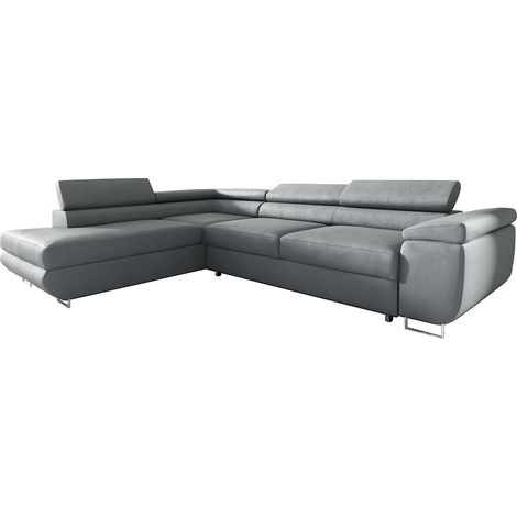 Ecksofa, links umwandelbar, 4-sitzig Lyam Hellgrau