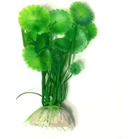 TrAdE Shop Traesio - Pianta 10 Cm Piantina Artificiale Per Acquario Piante Finte Plastica Color Verde -