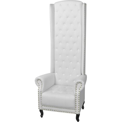 Poltrona lounge stile club divano con schienale alto bianca 77 x 65 x 181 cm 1102087/3