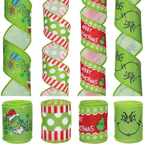 4 figurines du Grinch pour Noël, personnages de dessin animé amusants