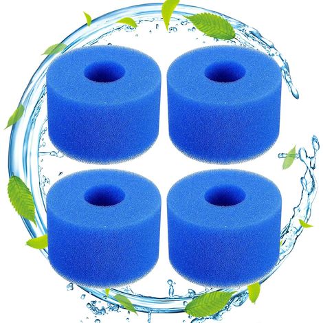 Juego de 4 filtros de espuma para piscinas Intex tipo S1 – Filtros de espuma para spas y piscinas – Reutilizables y lavables – Esponja filtrante tipo S1 (1/5)
