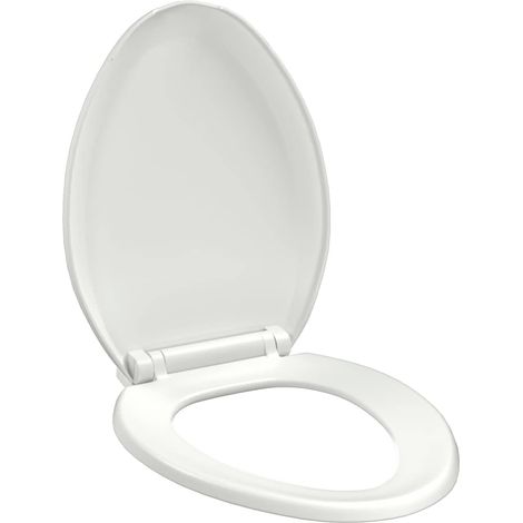 Siège WC à fermeture Style Contemporain - Lunette de Toilette - en douceur Libération rapide Blanc Chic-534842 (1/5)