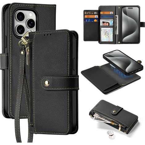 Dux Ducis Lawa Lederhülle für iPhone 15 Pro Max - Schwarz