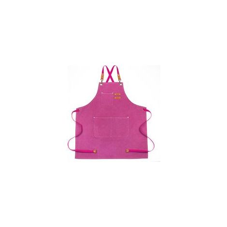 (Rosa) Grembiule da cowboy con tasche per parrucchieri, imbianchini, giardinieri, stilisti per uomo e donna - Crezuo
