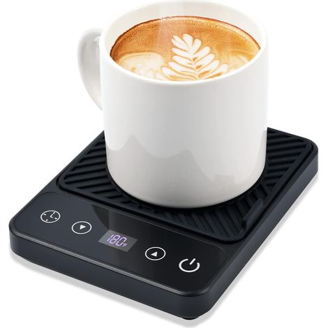 Chauffe-tasse de bureau - Chauffe-tasse électrique, chauffe-tasse avec minuterie, 6 températures, accessoire cadeau pour les amateurs de café (noir) (1/5)
