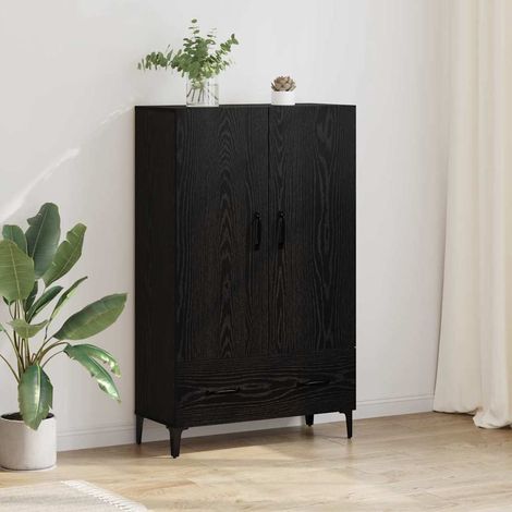 Highboard mit Schubladen Schwarz Eichen-Optik 70 x 31 x 115 cm