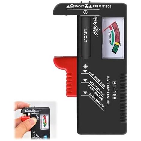 Tester universale per batterie AA, AAA, CD, 9V e 1,5V - Tester di tensione per batterie per uso domestico e quotidiano. (1/5)
