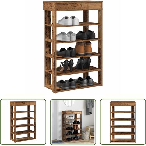 vidaXL Schuhregal Altholz-Optik 60x30x98 cm Holzwerkstoff (1/5)