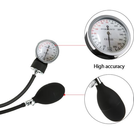 Kit de brassard sphygmomanomètre anéroïde stéthoscope de pression artérielle du haut du bras avec sac à fermeture éclair pour adulte (1/5)