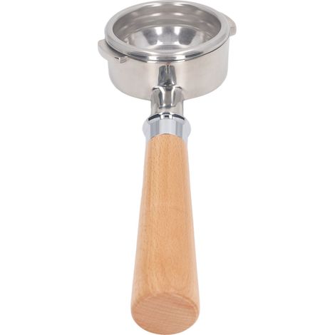 Manchon de Portafiltre 58 mm en Acier Inoxydable, Filtre Sans Fond Détachable à 3 Oreilles pour Machine à Café Nuova, Couleur Bois de Hêtre (1/5)