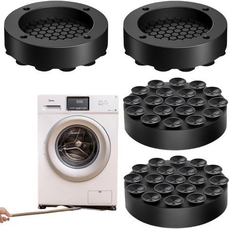 Tapis Anti-vibration pour Machine à Laver, 4pcs Pied Anti Vibration Machine a Laver,Patins Anti Vibration Lave Linge,Patin Caoutchouc Antibruit Pied Machine a Laver,Tampons À Pied Machine À Laver-Kart (1/5)