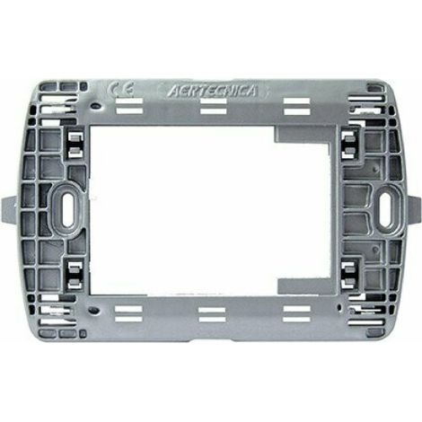Supporto adattatore per placca Bticino LIGHT TECH, LIVINGLIGHT, grigio metallizzato NA673