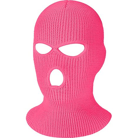 Balaclava Tricotée - Couvre-Visage 3-Trous - Pour Ski et Sports Extérieurs - Taille Adulte et Enfant - Noir Rose Foncé Jaune Fluorescent Violet Clair (1/5)