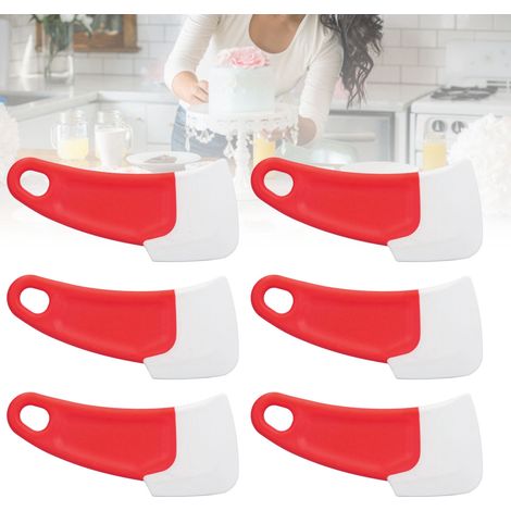 10 Pièces Spatule en Silicone Souple avec Trou d'Accroche et Manche PP pour Cuisine, Pâtisserie, Cuisson des Pâtes - Rouge (1/5)