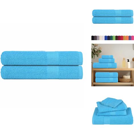 Saunatücher 2 Stk. Türkis 80x200 cm 360 g/m² 100% Baumwolle - Saunatuch - Saunatücher - Handtuch - Handtuch Mit Schlaufe (1/5)