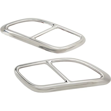 Embouts d'échappement Quadrifoglio Décoratifs Remplaçants pour Jaguar F-PACE XFL 2021, Finition Noir Mat, Sortie Double, Accessoire Auto (1/5)