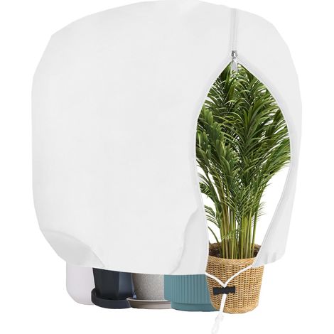 Protection Plante Hivernage, 85g/m² Housse Hivernage Plante avec Cordon de Serrage et Zipper, Protection Plante Hiver pour Olivier Palmier Arbre(120x180CM) (1/5)