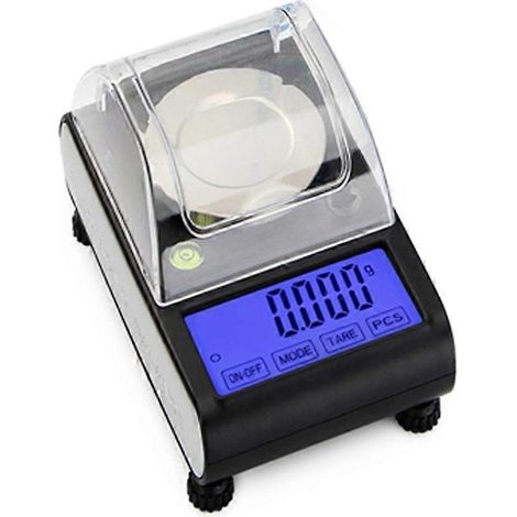 Balance numérique au milligramme, balance de laboratoire pour bijoux et or, 50 g x 0,001 g, balance de laboratoire électronique de comptage à écran tactile LCD. (1/5)