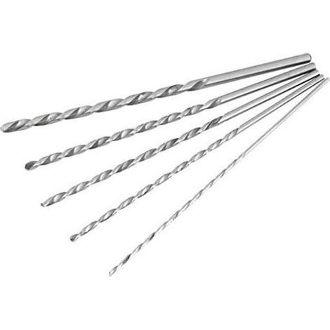 Set di 5 punte elicoidali lunghe in HSS per alluminio, legno e plastica - 2 mm, 3 mm, 3,5 mm, 4 mm, 5 mm - Set di punte per carotaggio con punta per legno (1/5)