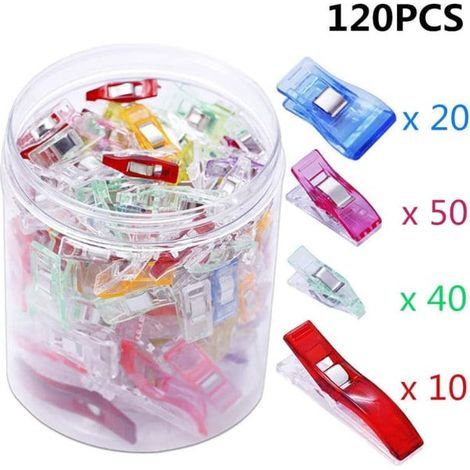 120 pinces à tissu colorées. accessoires pour machines à coudre
