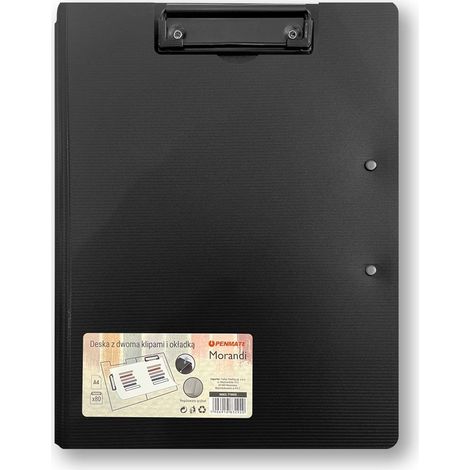 Cartoncino con due clip e copertina A4/A3 nero