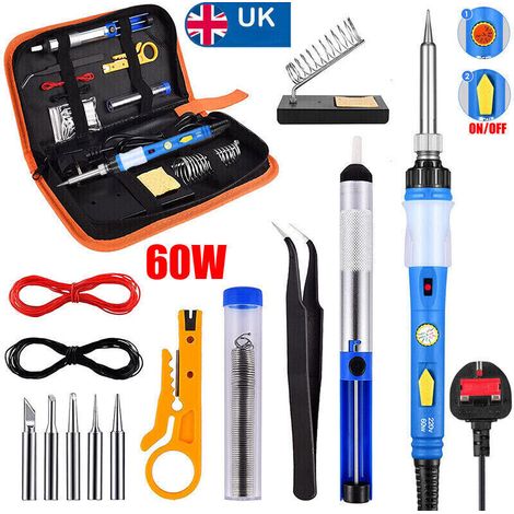 Soldering Iron Set - 60 W - For Electronics Repair And DIY Soldering - 15 Pieces (1/5)