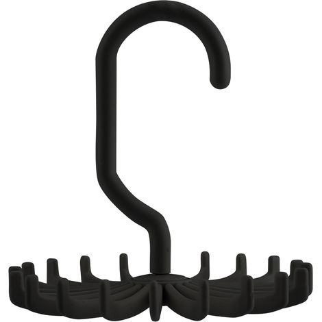 Porte-cravates, ceintures et foulards rotatif à 360° avec crochets (noir) (1/5)