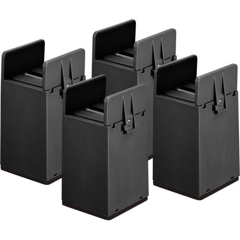 Rehausseur de repose-pieds réglable - Siège rehausseur robuste pour meubles - Canapé, bureau, armoire - 4 pièces - Noir - 10 × 1-3,7 cm (1/5)