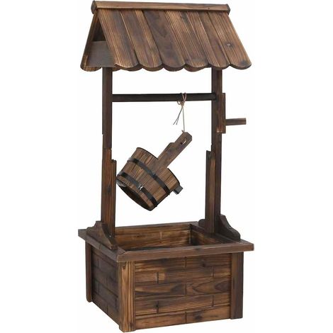 Puits à souhait avec pompe 57x50x112 cm bois de sapin massif CFW247058 (1/5)