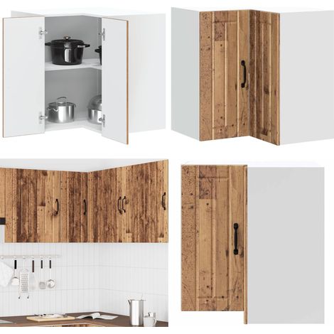 vidaXL Küchen-Eckhängeschrank Lucca Altholz-Optik Holzwerkstoff (1/5)