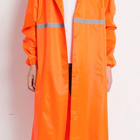 Imperméable une pièce épais, long imperméable en tissu Oxford, imperméable réfléchissant, imperméable de travail, imperméable long orange réfléchissant épais, taille L