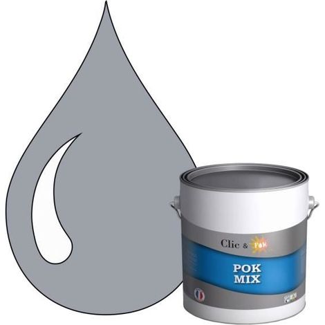 Peinture d'Accroche et Finition 2 en 1 - POK - POK MIX - Acrylique Satinée - 3L - RAL 7040 - Gris Fenêtre (1/4)
