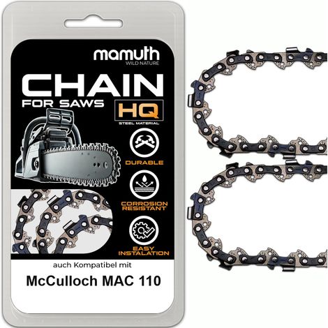 2x chaîne de tronçonneuse 40cm 1,3mm 3/8" 54TG pour McCulloch MAC 110 (1/4)