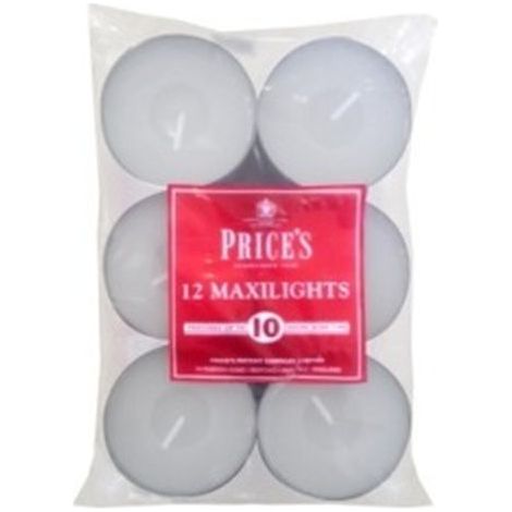 Prices White Maxi Tealights Pack of 12 (1/2)