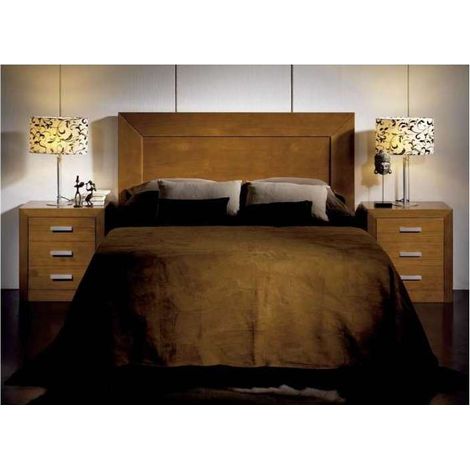 Conjunto Dormitorio matrimonio con cabecero 135 + 2 mesitas en madera maciza
