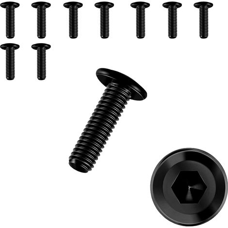 10 Stück M4 x 16 Schrauben, M4 Schrauben, M4 Bolzen, Bolzen, A2 V2A Edelstahl, Innensechskant, Vollgewinde, Schwarz (M4 x 16) (1/5)