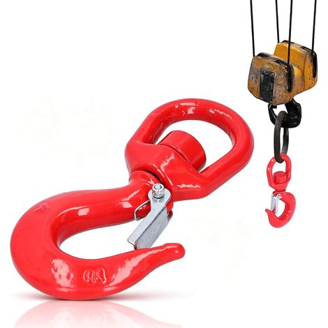 Crochet de Grue 1T, Crochet de Levage Pivotant Crochet à œil Pivotant Robuste d'une Capacité de 1T Crochet D'élingue à œil Pivotant Crochet de Levage Crochet de Grue de Sécurité Grab (1/5)
