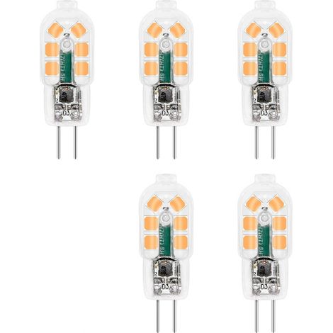 5er-Pack – G4 LED 2W 12V – Warmweiß 200 lm – Für Dunstabzugshaube/Schrank/Camping – Nicht dimmbar